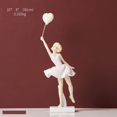 Flying Balloon Girl Figure